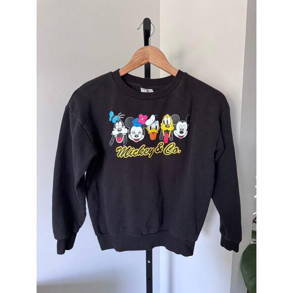 Disney Mickey & Co Character Black Crewneck - Picture 1 of 3